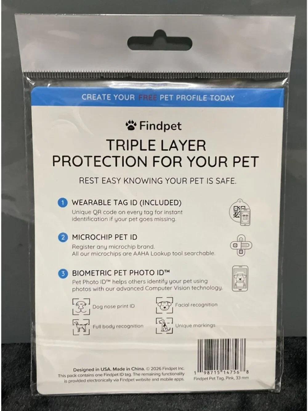 FindPet Wireless Locator Air Tag Comfort ID Collar Small Dog Track Scan Your Pet